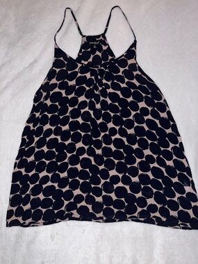 Lucky Brand Beige Tank with Black Abstract Dot Print